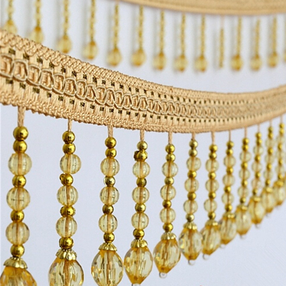 شريط قماش مزخرف بخرز معلق وشرا - مراجعة Fringe Ribbon Sewing وسعره