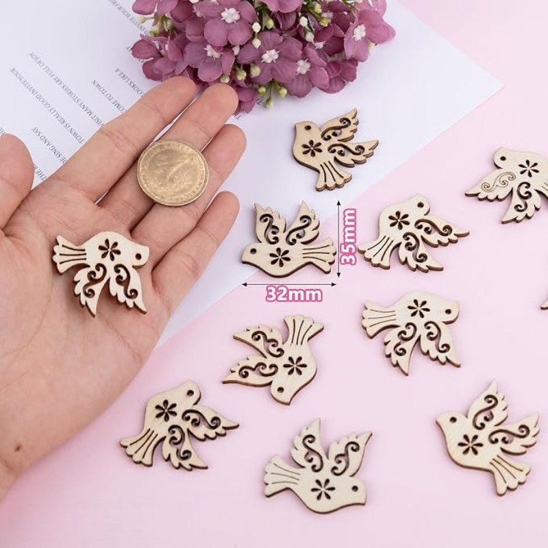 50 قطعة من قطع خشبية غير مكتمل - مراجعة Craft Embellishment وسعره