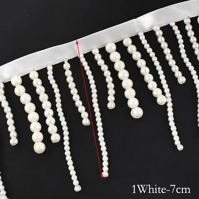 1/2 ياردة اللؤلؤ مطرز شرابة ها - مراجعة Fringe Ribbon Sewing وسعره